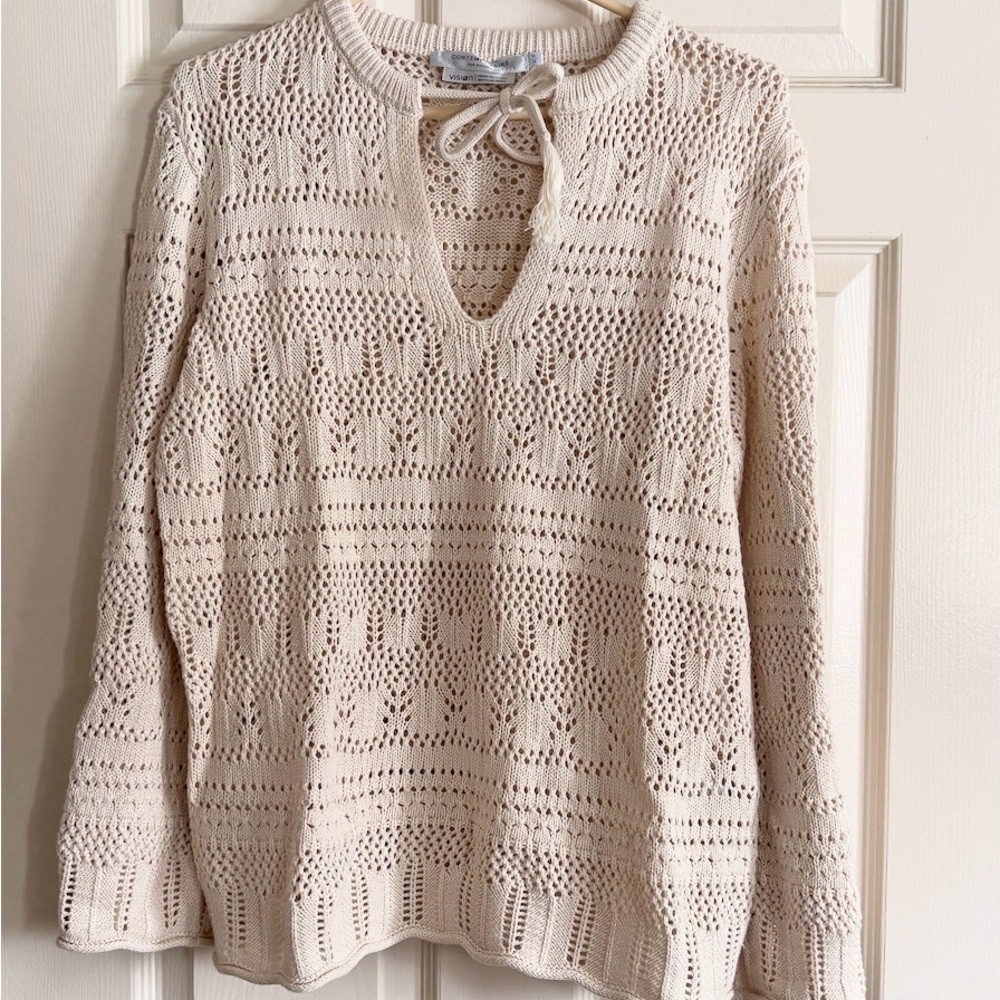 Simons Contemporaine Knit Top | Cream | Sz M